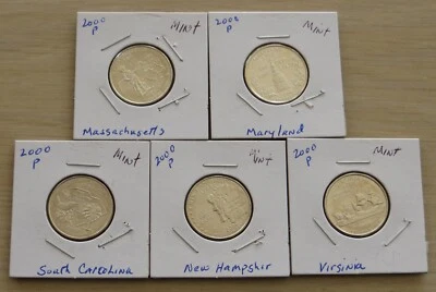 5 2000p US mint  State Quarters (L611P11-15)Uncirculated from US mint Set - Image 1 of 4