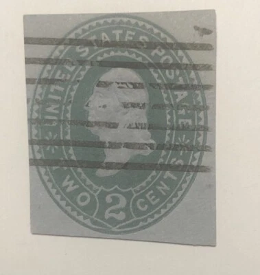 Washington Cut Square 2 cent on blue - Image 1 of 2