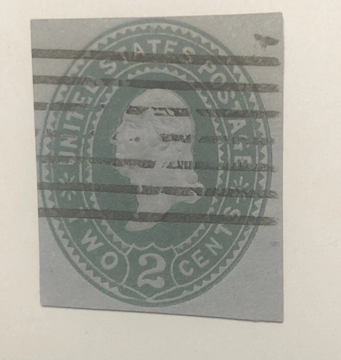 Washington Cut Square 2 cent on blue - Image 1 of 2