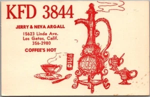 1964 Los Gatos, California postal QSL tarjeta de radioaficionados "Jerry & Neva Argall" - Imagen 1 de 2