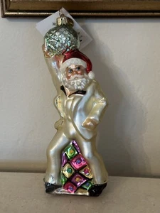 Christopher Radko Vintage Blown Glass Saturday Night Santa DAMAGED - Picture 1 of 13