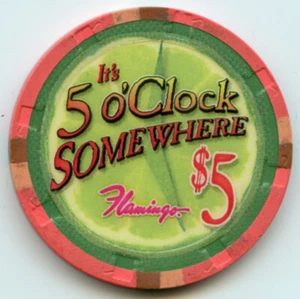 $5 Flamingo Lime It's 5 O'Clock Somewhere Margaritaville LE Chip Las Vegas 2011 - Picture 1 of 2