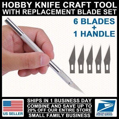Hobby Exacto Knife X-Acto Set 6x #11 Blades + Handle Craft Tool Engraving Iphone