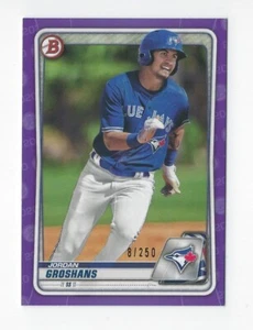 2020 Bowman Draft Prospects #BD-32 Jordan Groshans Purple Parallel #'d 8/250 - Picture 1 of 2