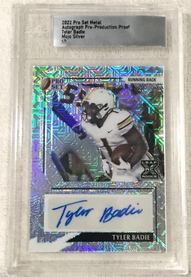 TYLER BADIE RC Autograph 2022 Pro Set Pre-Production Proof 1/1 Denver Broncos - Image 1 of 4