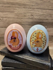 Vintage Applause Easter Eggs Girl Boy Bunnies - Picture 1 of 3