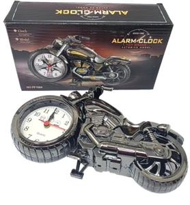 Reloj despertador moto vintage negro para oficina en casa - Imagen 1 de 5