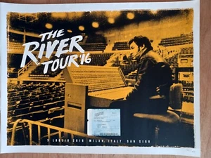 Bruce Springsteen 2016 Limited Numbered Tour Poster Milan July 5 c/w Ticket - Picture 1 of 3