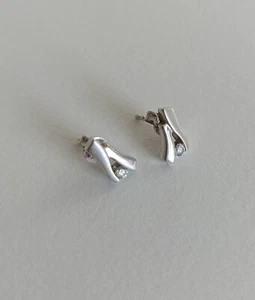 Sterling Silver Wishbone Stud Earrings - Picture 1 of 3