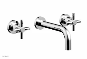 Phylrich BASIC Wall Lavatory Set Bathroom Faucet -Tubular Cross Handles -P43015 - Picture 1 of 5