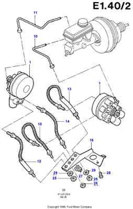 GENUINE FORD ESCORT/ORION L/H MASTER CYLINDER TO MODULATOR PIPE NEW - Picture 1 of 5