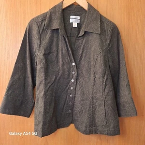 Christopher Banks Damenjacke Größe Medium jägergrün Druckknopfleiste mit Taschen - Bild 1 von 8