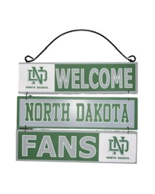 College UND Welcome Fans ND North Dakota Wood Slat Ladder Sign 10.5" X 12" - Image 1 of 3