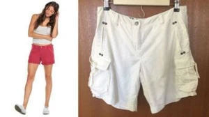 $158 ~Da-Nang SOLDOUT Washable White Silk Blend Shorts+ Cargo +Side Pockets- S - Picture 1 of 3