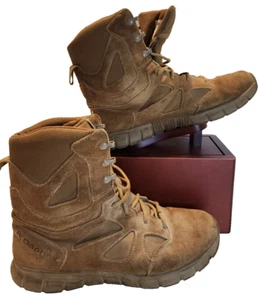 Reebok Mens 8" Tactical Boot Sublite Cushion RB8808 Khaki Leather Lace Up  12W - Picture 1 of 9