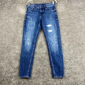 Jack & Jones Ron Slim Fit Skinny Jeans Men's 30/30 Blue Medium Wash Distressed - Picture 1 of 12