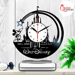 Walt Disney World Vinyl Clock Mickey Mouse Themed Gift Vintage Record Wall Decor