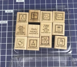 Stampin Up! Juego de sellos de goma NAVIDAD dos pasos estampilla borde constructores - Imagen 1 de 9