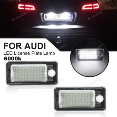 2PCS LED License Plate Light For Audi A3/S3/A4/S4 B6/S4 B7/A6/C6 S6/A8/S8/Q7/RS - Imagem 1 de 4