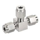 Quick Connect Fittings Stainless Steel 5mm OD Tube 3 Way Tee Union Splitter