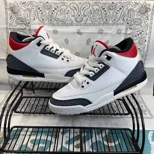 Nike Air Jordan Retro 3 Denim SE Fire Red Sz 5.5Y GS (7 Women’s) CZ6634-100 EUC - Picture 1 of 11