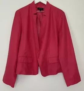 Talbots One Button 100% Leinen Blazer Sakko Gekerbter Kragen Rosa Größe 20 - Bild 1 von 6