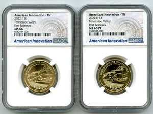 2022 $1 P D TENNESSEE VALLEY NGC MS66 MS66PL AMERICAN INNOVATION DOLLAR SET - Picture 1 of 2