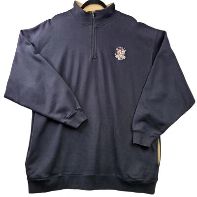 Disney Vintage 80's Golf Collection Pullover 1/4 Zip Sweatshirt 2XL Navy Beige  - Imagem 1 de 4
