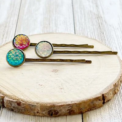 Alfileres para el cabello de sirena, alfileres para el cabello de playa, alfileres para bobby de sirena, Wo Foto 1 de 2