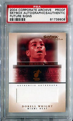SkyBox Autographics 2004-05 Dorell Wright RC Future Signs ¿Único en su clase? PSA Foto 1 de 2