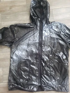 NWT 99%is custom handmade(custom sprayed) black raincoat - Picture 1 of 7