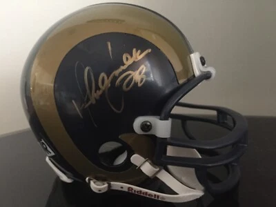 MARSHALL FAULK AUTOGRAPHED ST. LOUIS RAMS  ‘RIDDELL’ MINI HELMET - Image 1 of 2