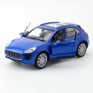 1:36 Porsche Macan Turbo Model Car Diecast Toy Cars 2 Doors Open Pull Back Blue - Picture 1 of 8