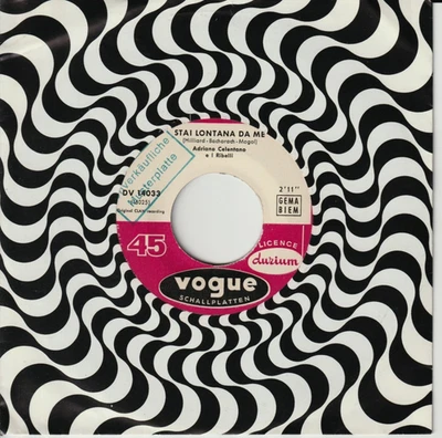 ♫ 7" 1960s Adriano Celentano STAI LONTANA DA ME  Vogue 14033 Muster SAMPLE  EX ♫ - Bild 1 von 2