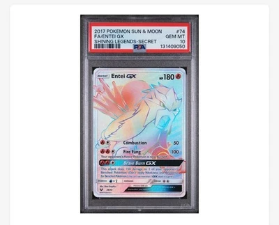 Entei GX 74/73 Secret Rare Pokémon TCG Shining Legends PSA 10 - Image 1 of 2
