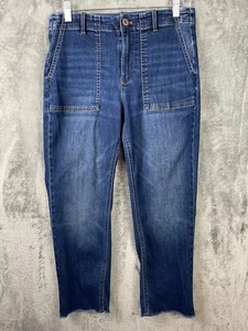 J Jill Denim Damen Größe 8 P Petite blau gerades Bein hoher Bund roher Saum Jeans - Bild 1 von 10