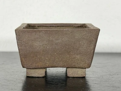 "Olla bonsai cuadrada Tokoname japonesa usada sin esmaltar con sello - 1,75"" por 1""" Foto 1 de 4