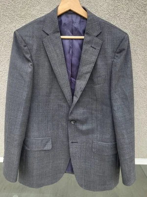 Suitsupply Single Breasted Houndstooth Checkered Grey Blazer Size 38S - Image 1 of 4