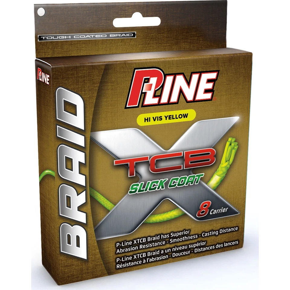 P-LINE 15 lb 8 Carrier X-Braid 300yd Hi Vis Yellow Fishing Line (PXBY8300-15) - Image 1 of 2