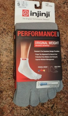 Calcetines Injinji Peso Original Mini Crew Puntera 5 - 7.5 Gris S  Foto 1 de 4