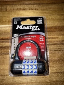 MASTER LOCK 1523D 4-DIGIT COMBINATION PADLOCK Chrome Black And White New In Pack - Picture 1 of 7