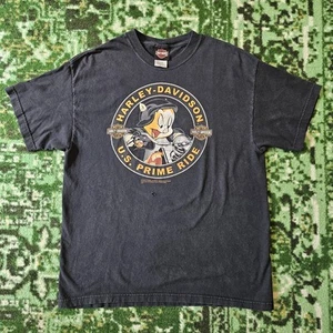 Vintage Harley Davidson T-Shirt Herren Motorrad schwarz Looney Tunes Alaska Distressed - Bild 1 von 18