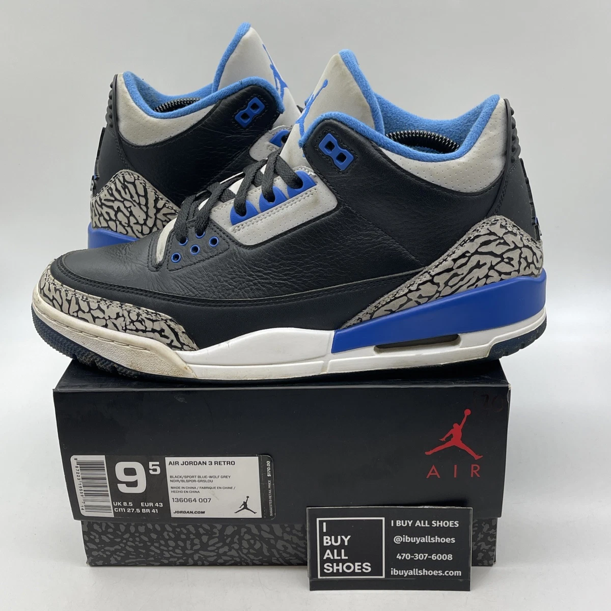 Jordan 3 Retro Sport Blue | eBay