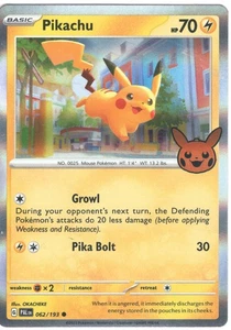 Pikachu - Trick or Trade BOOster 2023 062/193 - Common - NM Pokémon TCG - Picture 1 of 2