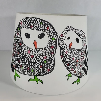 IKEA Gulort Owls Owl Drawing RARE Discontinued Retired Lamp Shade, 7" T X 9.5" W - Image 1 of 4