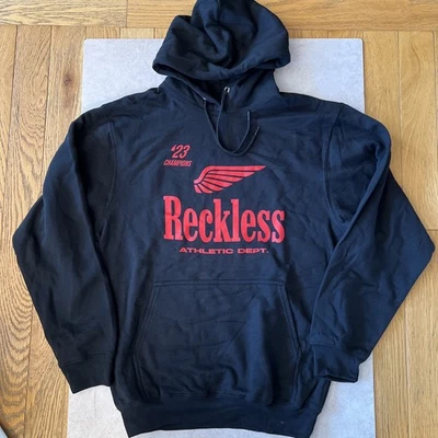 Young & Reckless Hoodie Men's Large Pullover '23 Champions Black & Red Foto 1 de 3