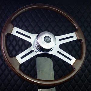 Forever Sharp 18" Wood Steering Wheel Chrome Freightliner, Kenworth, Peterbilt + - Picture 1 of 7