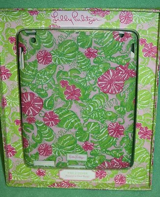 Lilly Pulitzer iPad 2 Cover NIP Chum Bucket NEW Green Pink Fish Crab Shells - Image 1 of 4