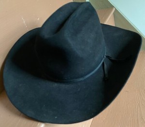 Vintage BLACK STETSON XXXX BEAVER WESTERN MAN’S HAT, Size about 7 1/4