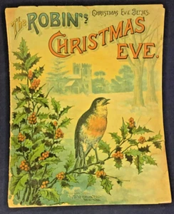 Antique Book The Robin's Christmas Eve c 1889 McLoughlin Bros. New York, 14 pgs - Bild 1 von 5